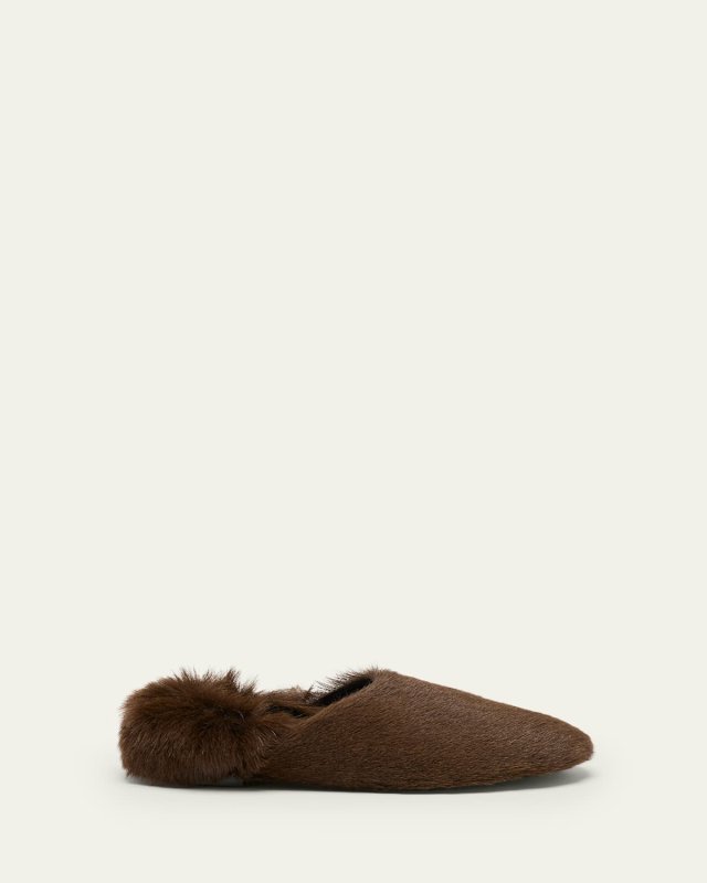 Shearling Ruched Tee Slippers